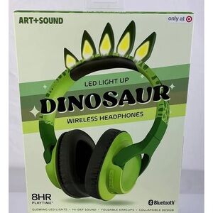 Green Dinosaur Wireless Headphones